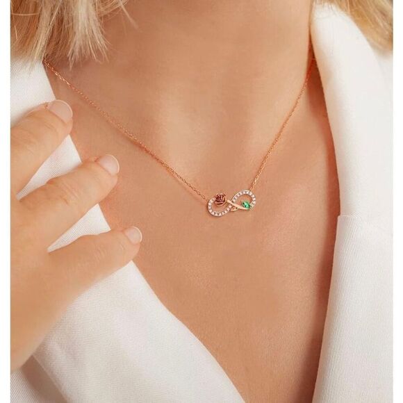 Necklace for Women Pendant Necklace with Cubic Zirconia for Wife, Girlfriend - Picture 12 of 13